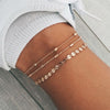 Bohemia Alloy Multi-layers Gold Silver Beads Sequins 3 Pieces Set Bracelet For Women Jewelry Foot Chain Anklets Accessories Gift